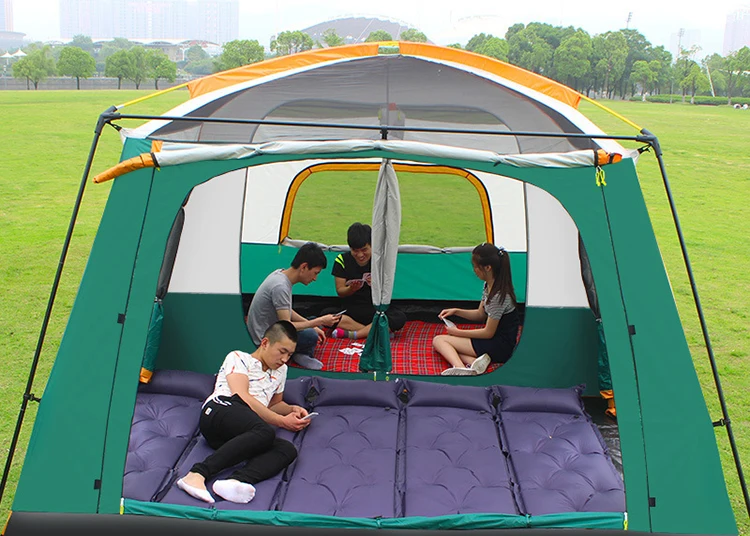 Outdoor Camping Tents With 2 Rooms 1 Living Room Waterproof Extra Living Room Large Space 4 6 5 8 8 12 Persons