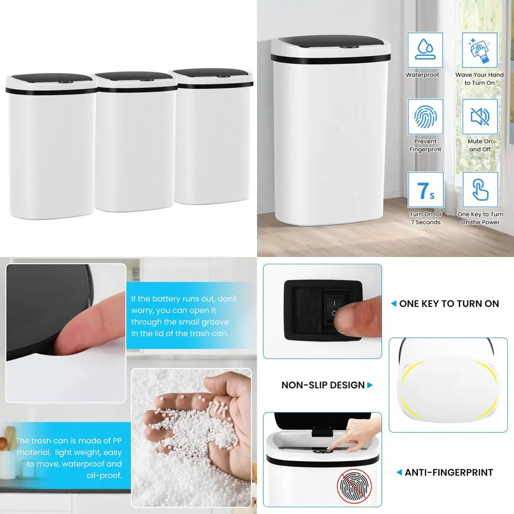 

High-Capacity 50 Liter Automatic Kitchen Trash Can with Motion Sensor and Touch-Free Lid for Easy Garbage Disposal