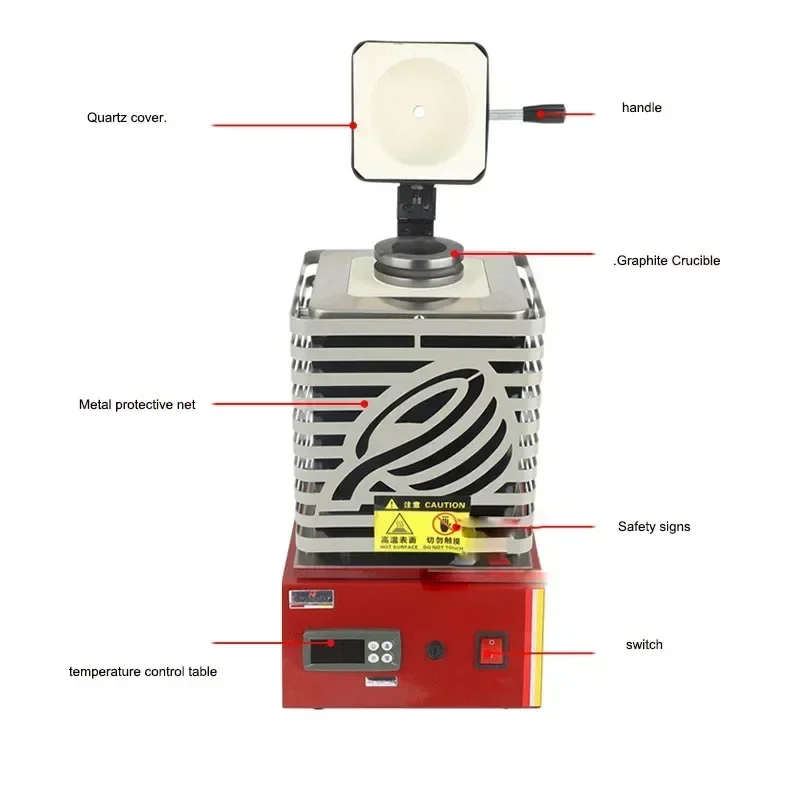 High Temperature Gold Melting Furnace Melting Gold Silver Copper Aluminum Furnace Metal Casting Experiment Melting Met