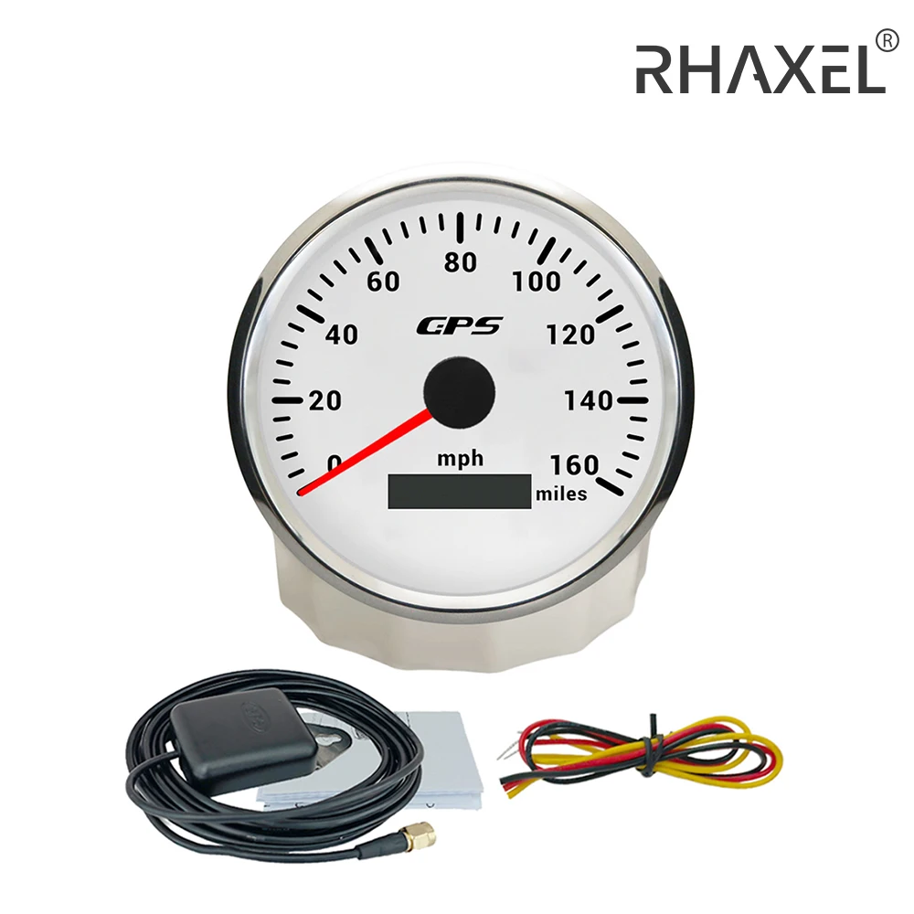 

RHAXEL 110mm 80 120 160MPH GPS Speedometer Gauge Total Mileage for Racing Auto Car Tractor with 7 Colors Backlights 12V 24V