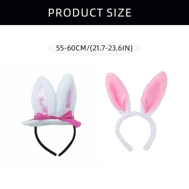 Bowknot króliki opaska na uszy na pokaz anime kostium Hairhoop festiwal muzyczny opaska do włosów etap opaska do włosów X4YC