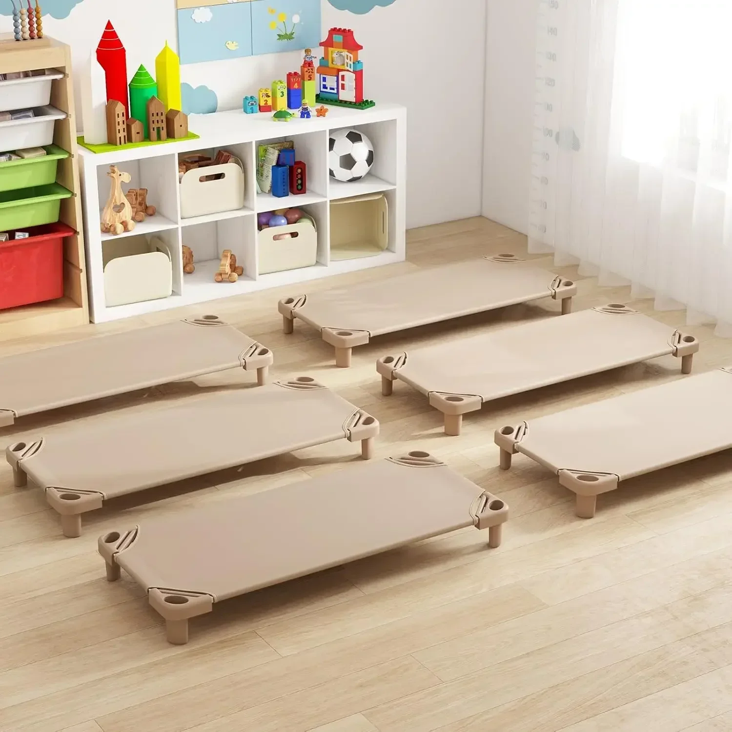 Stackable Sleeping Daycare Cots for Kids, Portable Toddler Nap Cots, 52