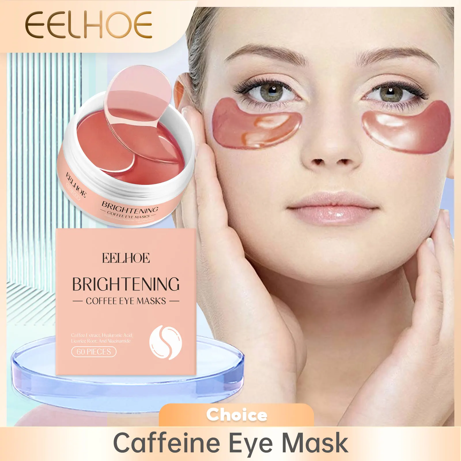 

Caffeine Eye Mask Anti Dark Circles Puffyness Firming Lifting Fade Fine Lines Nourishing Brightening Wrinkle Remove Eyes Patche