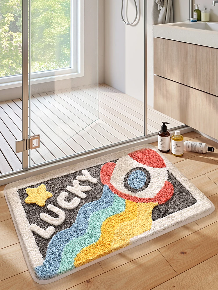 

Absorbent Thiened Batoom Mat Home Toilet Anti-Slip Rug Toilet Entrance Carpet Batoom Hand Waing Area Rug
