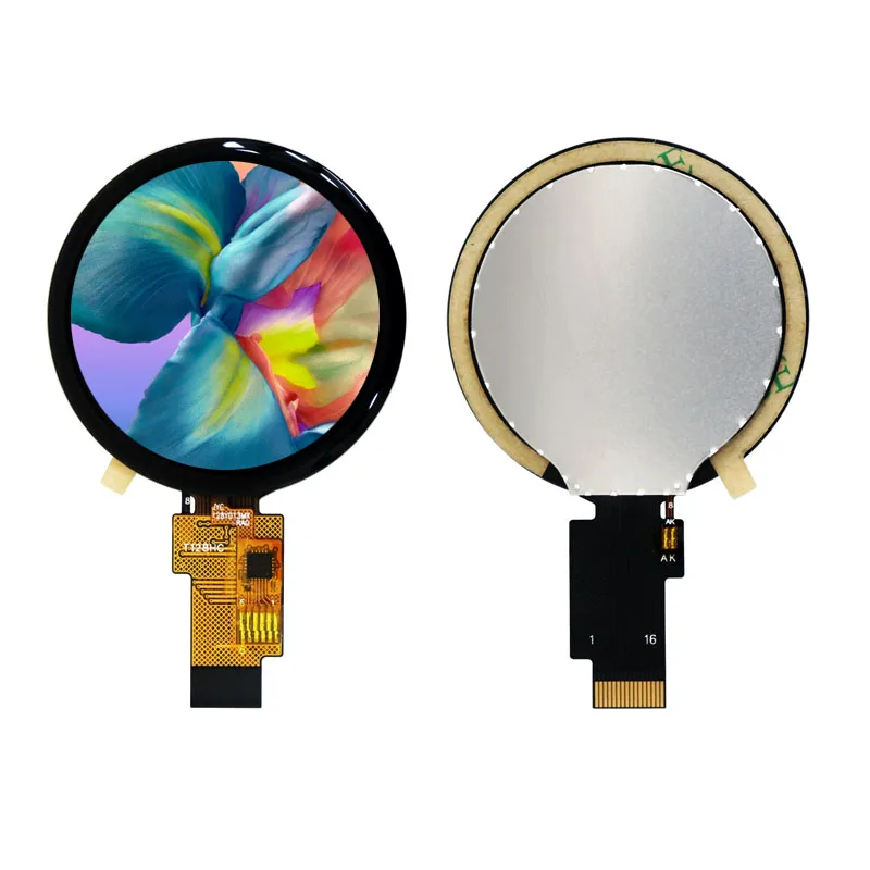 1.28 Inch GC9A01 Round TFT LCD Display Module, 240x240 Capacitive Touch SPI Full View Screen, 16-Pin Connector LCD Module