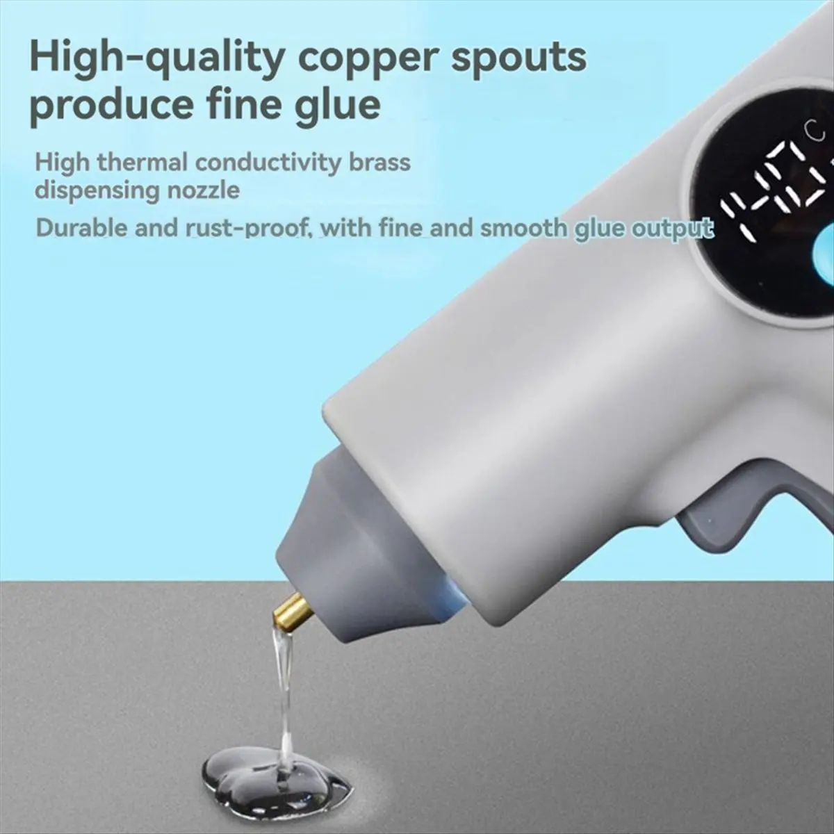 HGHO Cordless Hot Glue with 22pcs Glue Stick with LED Light Lithium Battery Temperature Display DIY Household Craft Tools