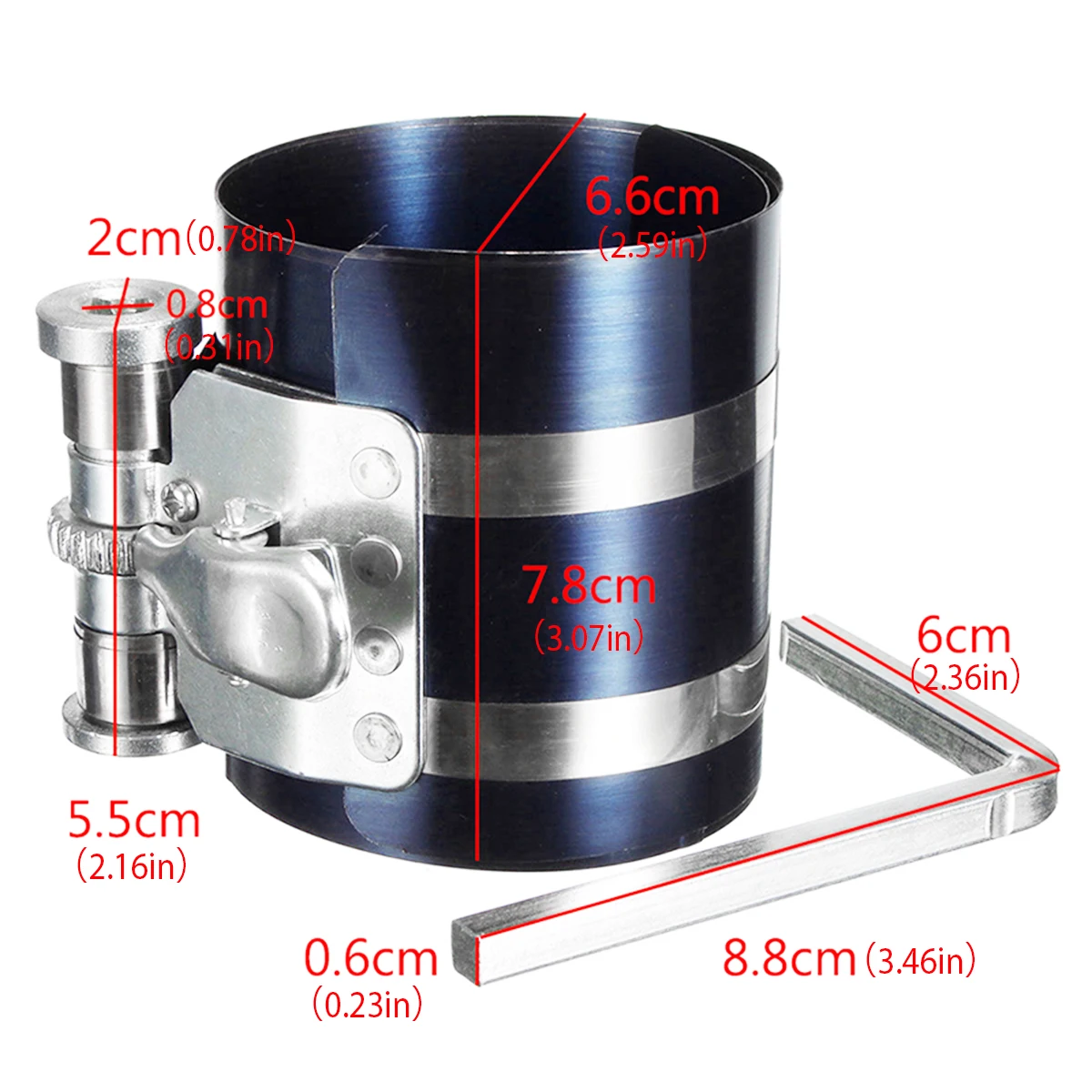 ضاغط حلقة مكبس للسيارة ، نوع السقاطة للمحرك ، مثبت النطاق ، 53-classp ، حلقة معدنية ، ضاغط قابل للتعديل ، إصلاح السيارة #6