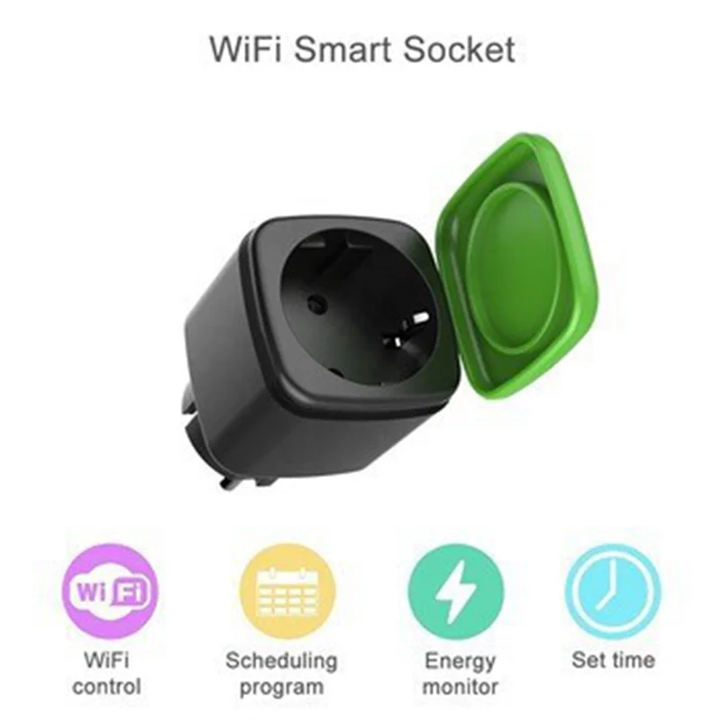 Outdoor Smart Plug, 16A WiFi Remote Control Smart Socket with Power Monitor Function,For Tuya Smart Life Alexa EU Plug