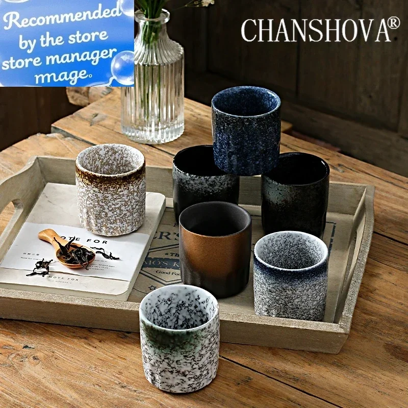

CHANSHOVA-Chinese Retro Style Porcelain Tea Cup, High Temperature Firing Ceramic Teacup, Color Glaze, Coffee Cups, H045, 100ml