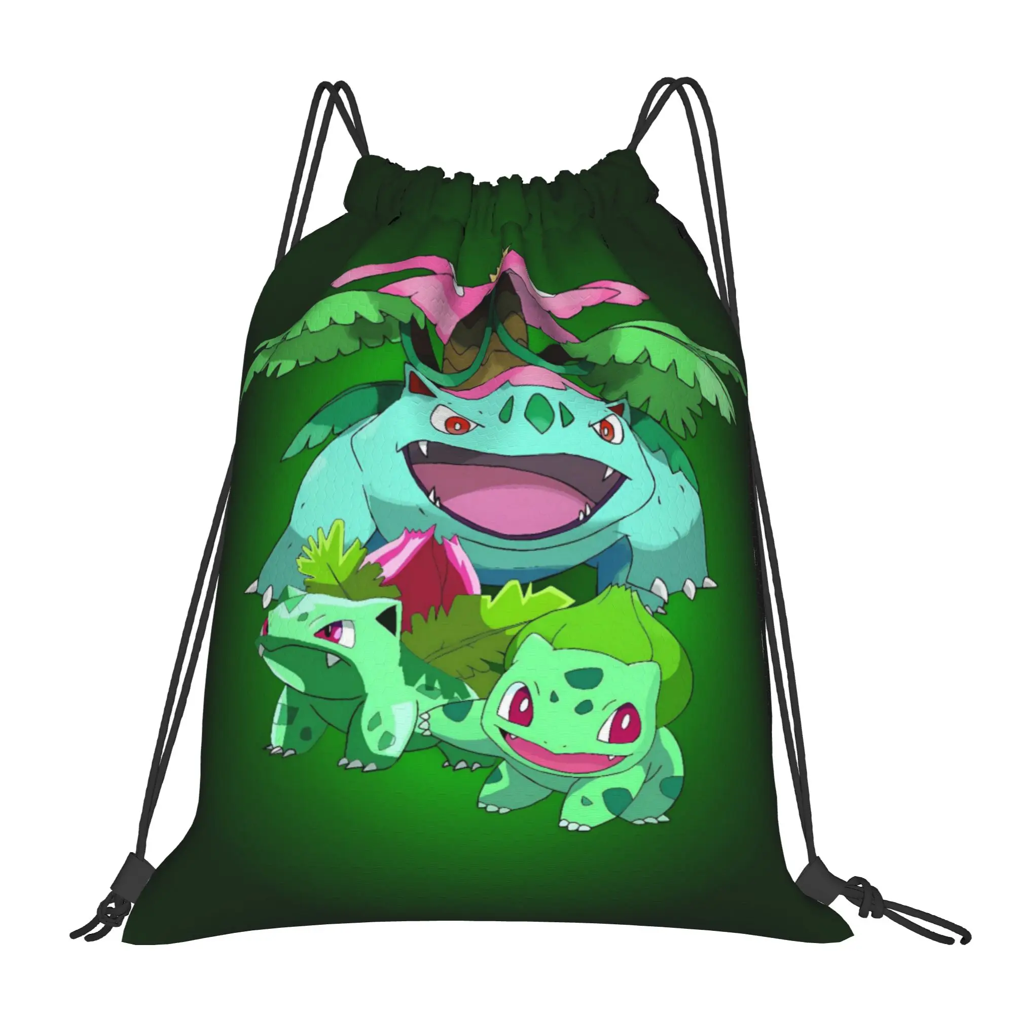 Bulbasaur Bloom Manga Drawstring Bag  Funny Travel Backpack For Students Water Resistant Sackpack String Bags