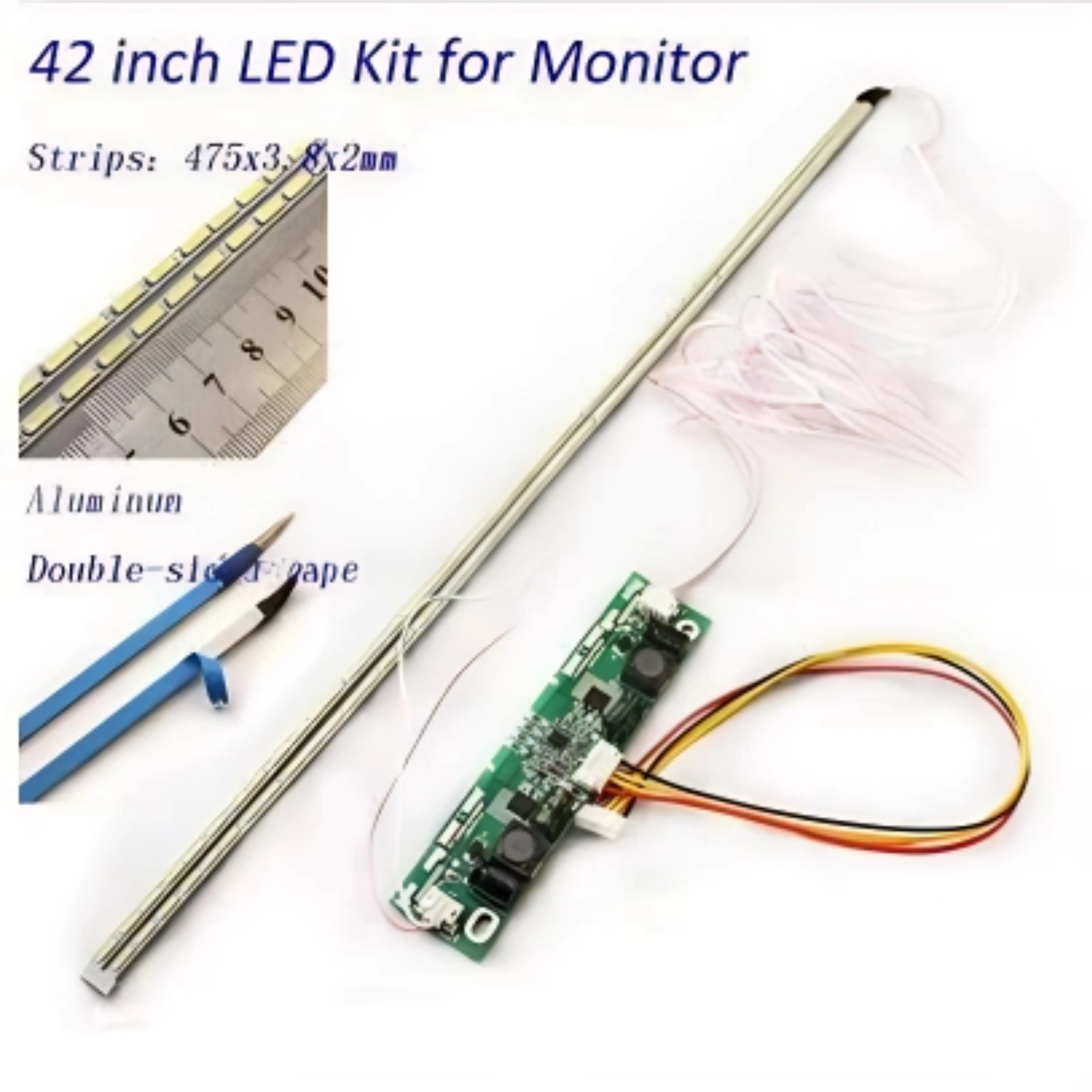 

Новый!! 42-дюймовая светодиодная алюминиевая пластина, полоса подсветки, комплект обновления ламп для ЖК-монитора, ТВ-панели, 2 светодиодных ленты, 475 мм, бесплатная доставка