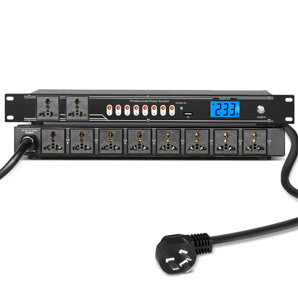 Biner P-8 Professional Intelligent 10 Channel Power Supply Sequencer With Voltage Display