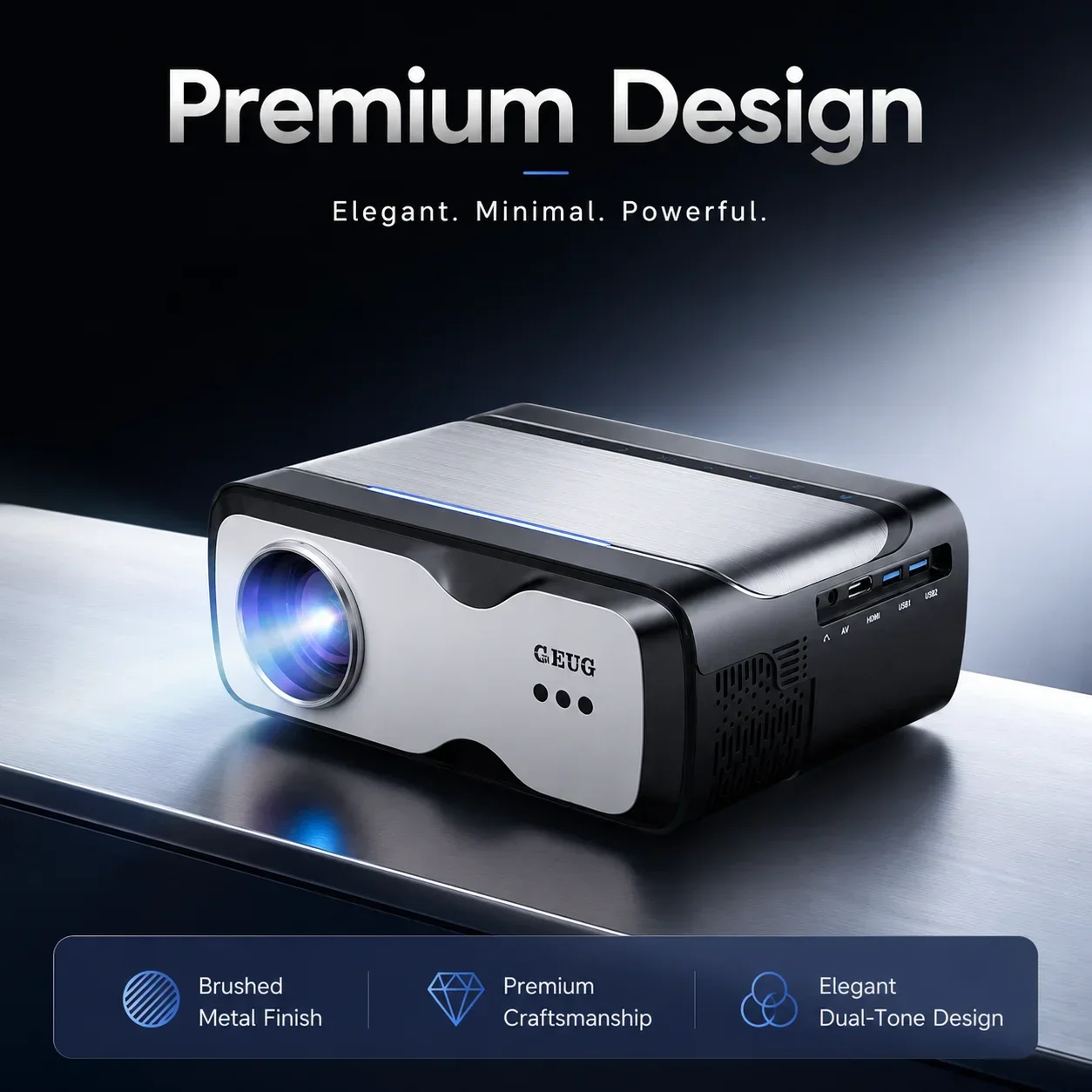 D6F Pro 4K Supported Projector 3200 ANSI Native 1080P Android Smart Projector Auto Focus WiFi6 Bluetooth 5.4 Home Theater Portab