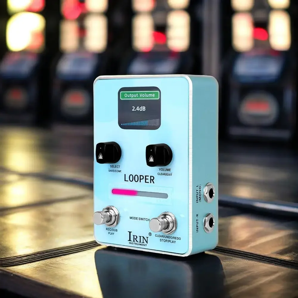 IRIN XS-02 Loop Pedal pro - 160min Storage Dual Footswitch Real-time LED USB-C Audio Hub for Stage And Studio Dominator view 5