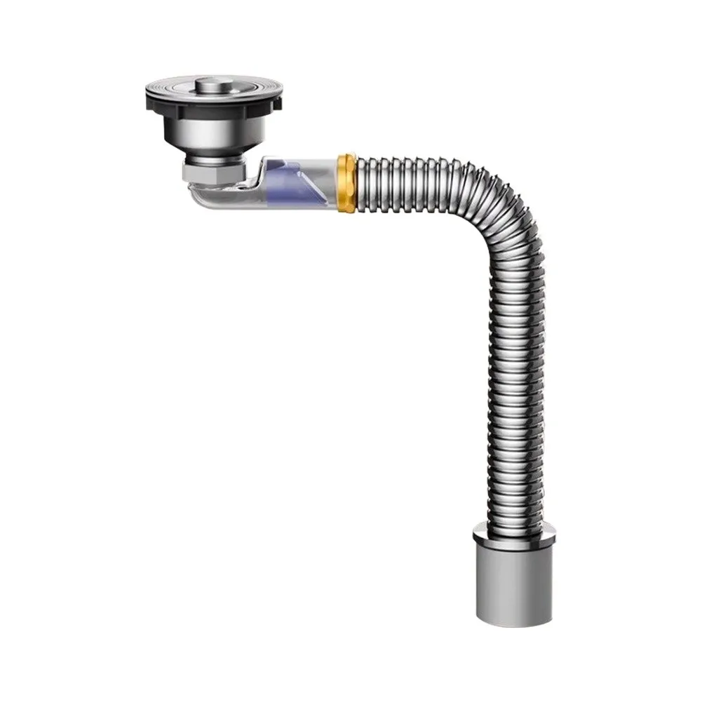 Prevention Drain Pipe Constructed from 304 Stainless Steel with Side Drain Opening and Dual Seal Leak Protection