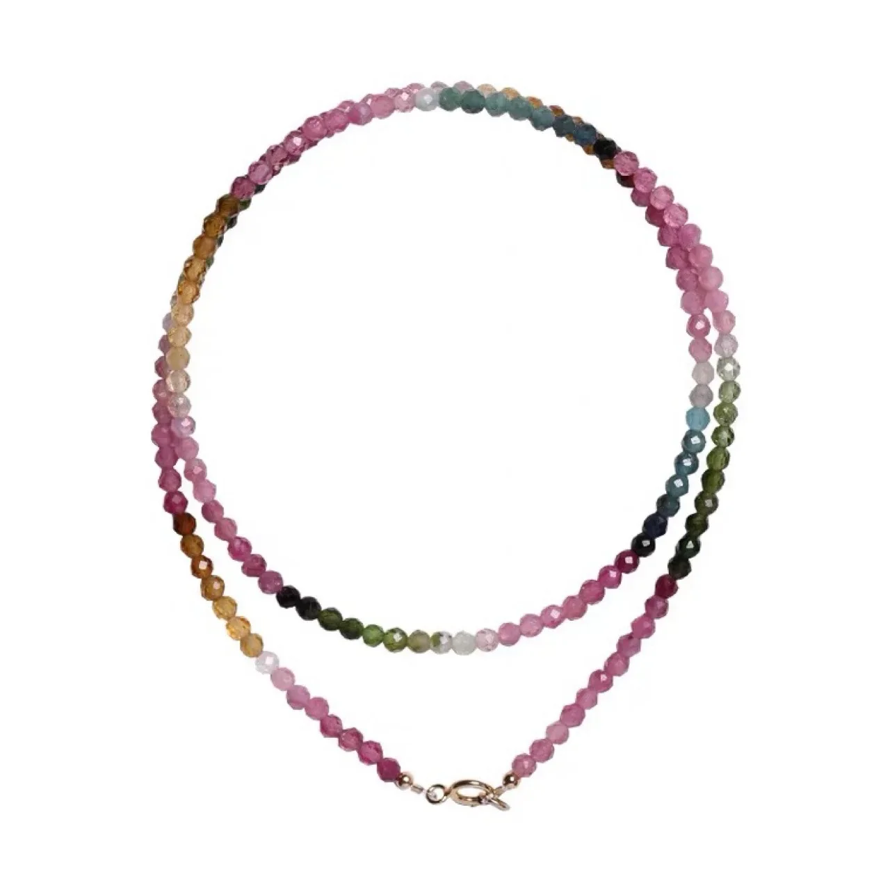 Collar de cadena de clavícula de turmalina Natural para mujer, gargantilla de lujo de 2mm, diseño de nicho de arcoíris, sentido degradado, Verano