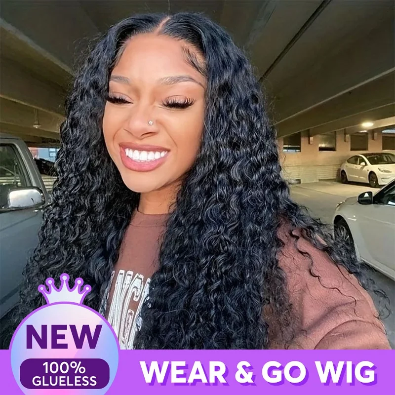 Wigs Ready To Wear Precut 5x5 HD Lace Closure Wig Curly Human Hair Wigs Deep Wave Water Wave Brazilian Wigs On Sale Cheap Choice