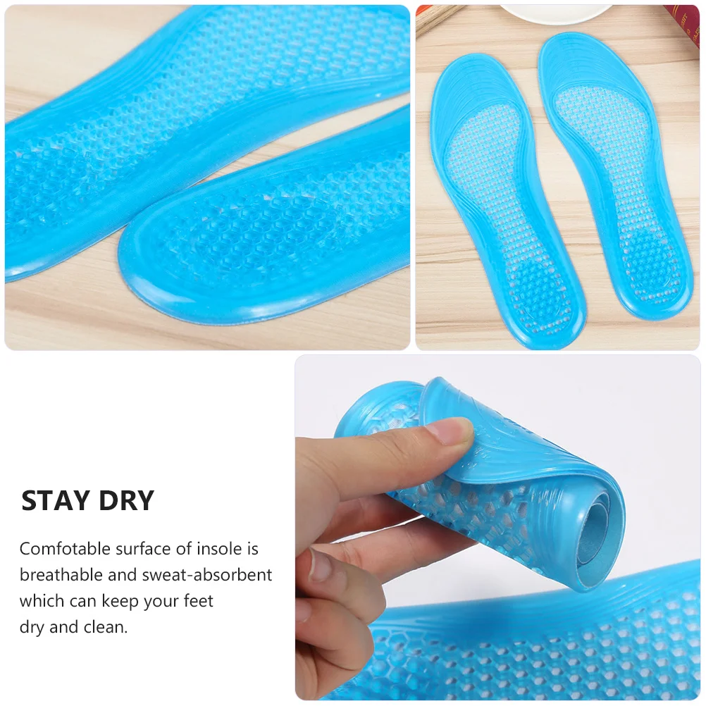 1 زوج سميكة النعال الرياضية هلام وسادة قوس دعم امتصاص الصدمات تنفس العناية بالقدم للعمل الرياضي حذاء كاجوال