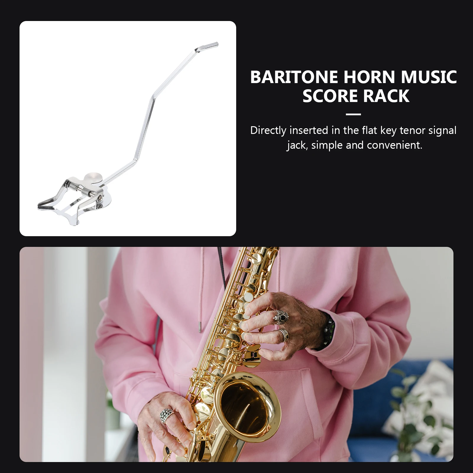 

Marching Brass Instrument Paper Holder Sheet Score Clamp Silver Horn Book Rack Clip