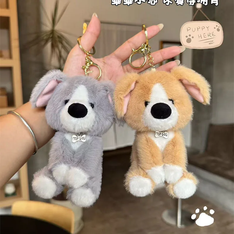 Cute Sitting posture Deer Dog Plush Doll Keychain Cute Dog Plush Doll Pendant Bag Pendant Cute Doll Pendant