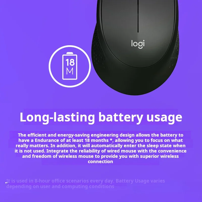 Mouse Logitech M275 Mouse Nirkabel Mouse Kantor Mouse Tangan Kanan Hitam Dilengkapi dengan Penerima Nirkabel 2.4G