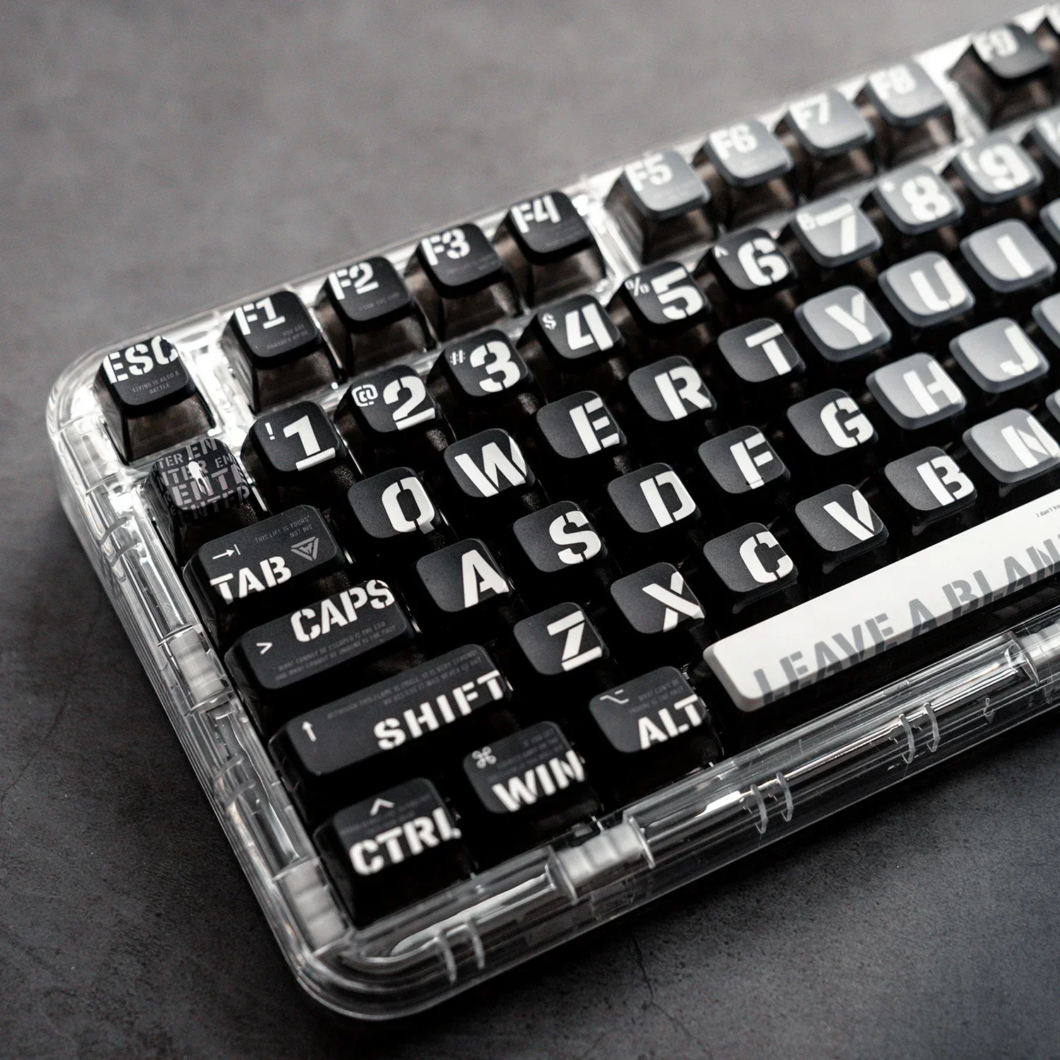 

Black word transparent keycap PBT double leather milk keycap hot sublimation ASA keycap