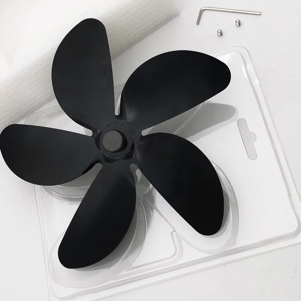 

Fireplace Fan Replacement Blades Heat Powered Stove Fan Quiet Aluminum Alloy Efficient Warm Air Circulation Wood