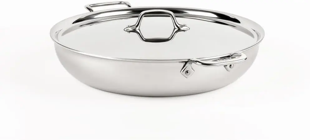 

All-Clad D3 3-Ply Stainless Steel Large Frying Pan 7 Quart, Induction Oven Broiler Safe 600F