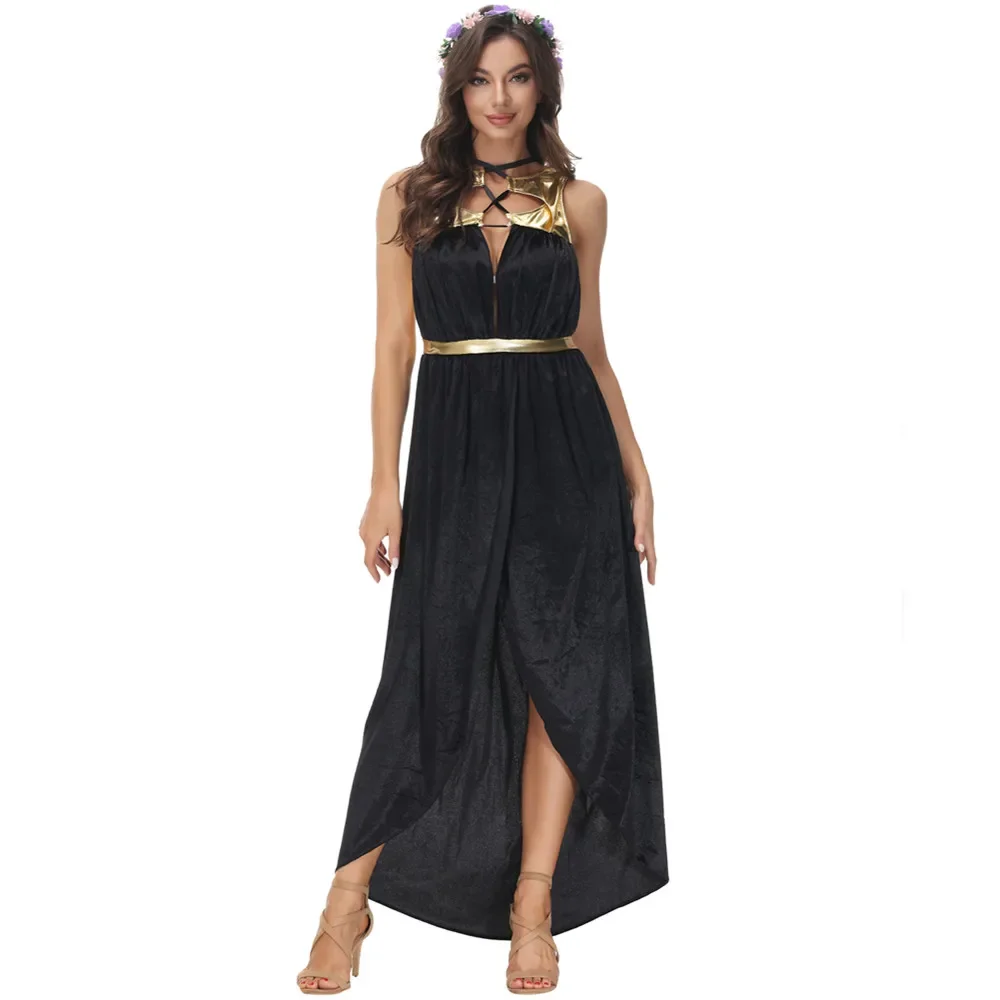 Sexy Lady Ancient Greek Goddess Athena Costume Adult Roman Princess Toga Robe Cosplay Carnival Halloween Fancy Party Dress