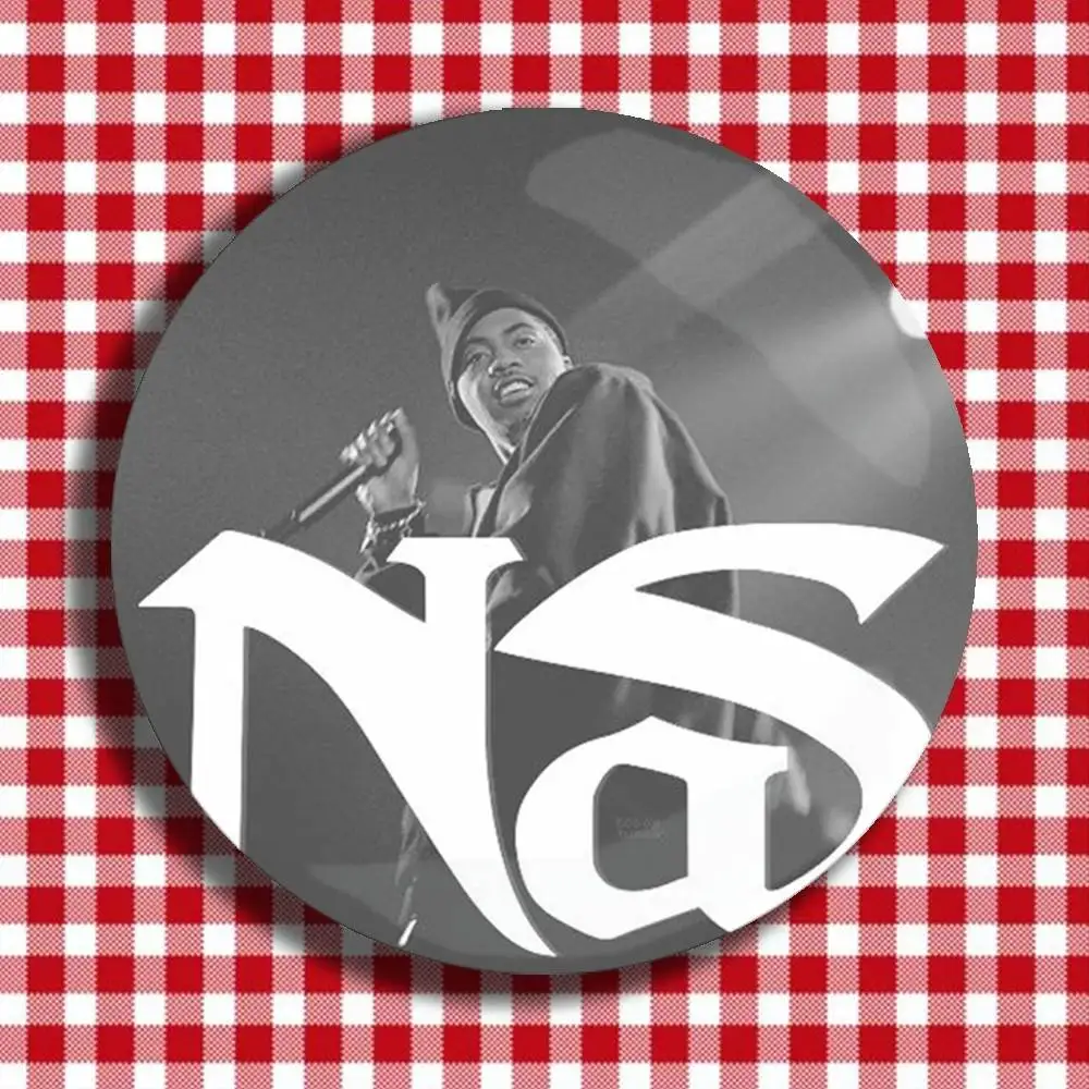 Singer N-Nasir Jones Laser Badge Creative Pins Brooch for Decor Gifts Fans Collect Easter decorations