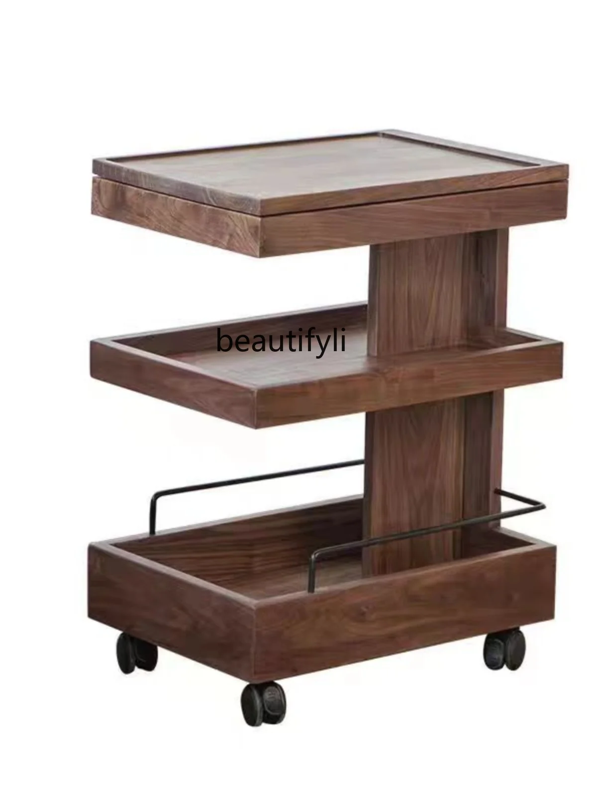 

Trolley Side Table Movable Simple Modern Solid Wood Advanced Artistic Sense Sofa Side Table Side Table