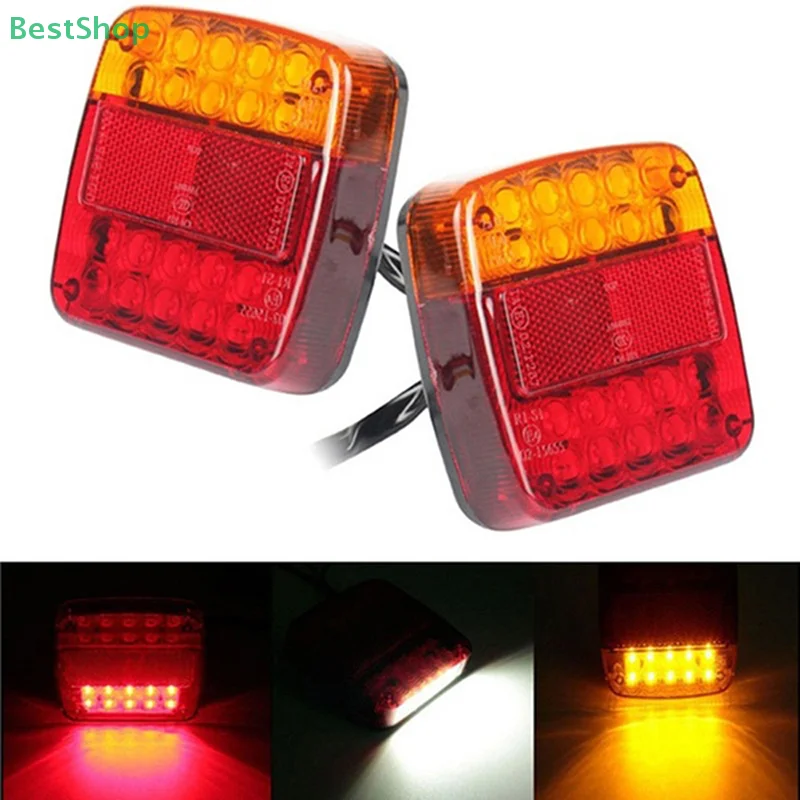 

12V Trailer Truck 20 LED Taillight Brake Stop Turn Signal Indicator Light Lamp 107x102x30mm