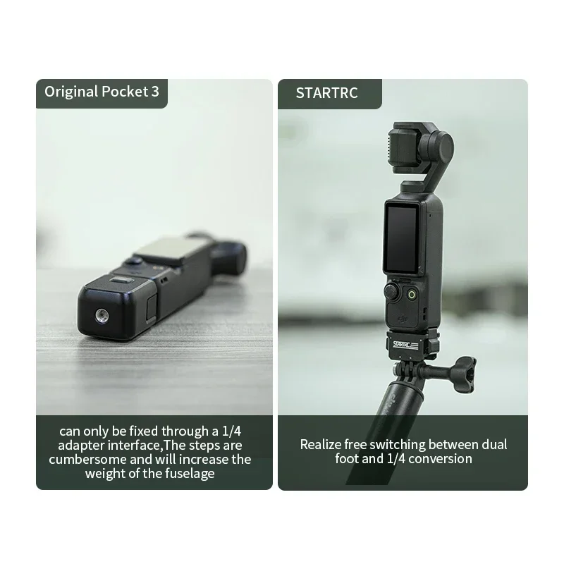 Аксессуары для спортивной экшн-камеры DJI Osmo Pocket 3, адаптер для быстрого крепления, кронштейн для крепления с винтовым портом 1/4
