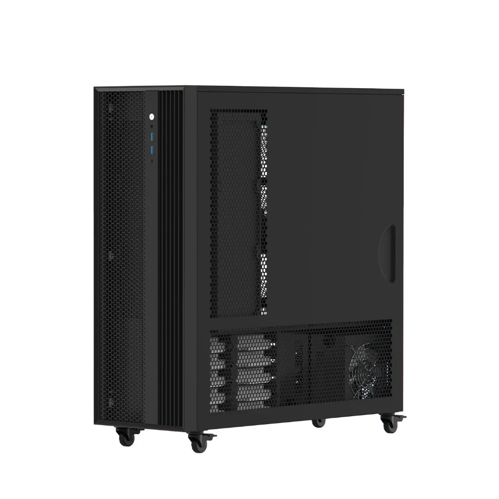 12+2 Bay HDD E-ATX Full Tower Server Chassis AI Computing Workstation High Airflow Cooling