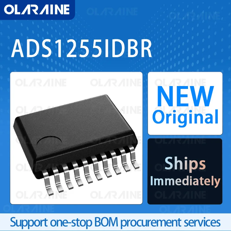 1/5/10Pcs ADS1255IDBR SSOP-20 original ic chip Analog-to-digital converters -ADCs RoHS 2 Channel I2C, SPI Sampling ratio 30 kS/s