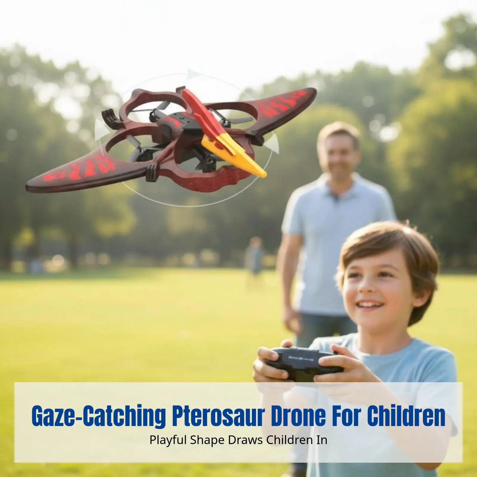 Remote Control Drone, Motion Sensor Stunt Plane, Foam Pterosaur Aircraft Toy, Light-Up Night Flight Mode, Boys Gift