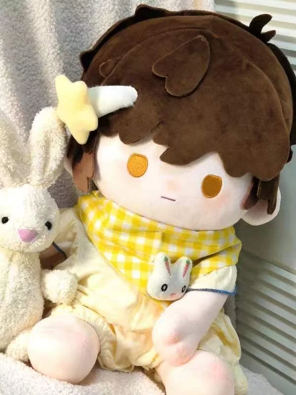 40CM Game Genshin Impact Zhongli Soft Plush Doll Body Cartoon Dress Up Stuffed Toy Sitting Posture Pillow Cushion Adorable Gift