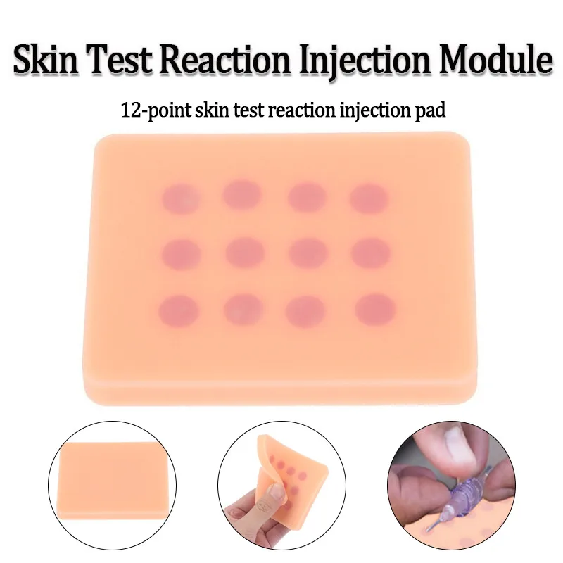 12-point Skin Test Reaction Injection Module Silicone Injection Practice Pad Simulated Skin Training Pad for Nurse Practice