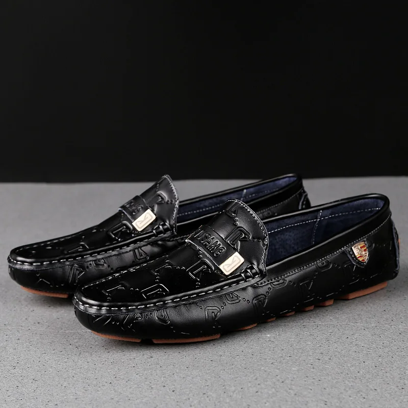 Men High Quality Leather Loafers Men Casual Outdoor Shoes Moccasins Slip on Men Business Shoes Male Driving Shoes Bean Shoes