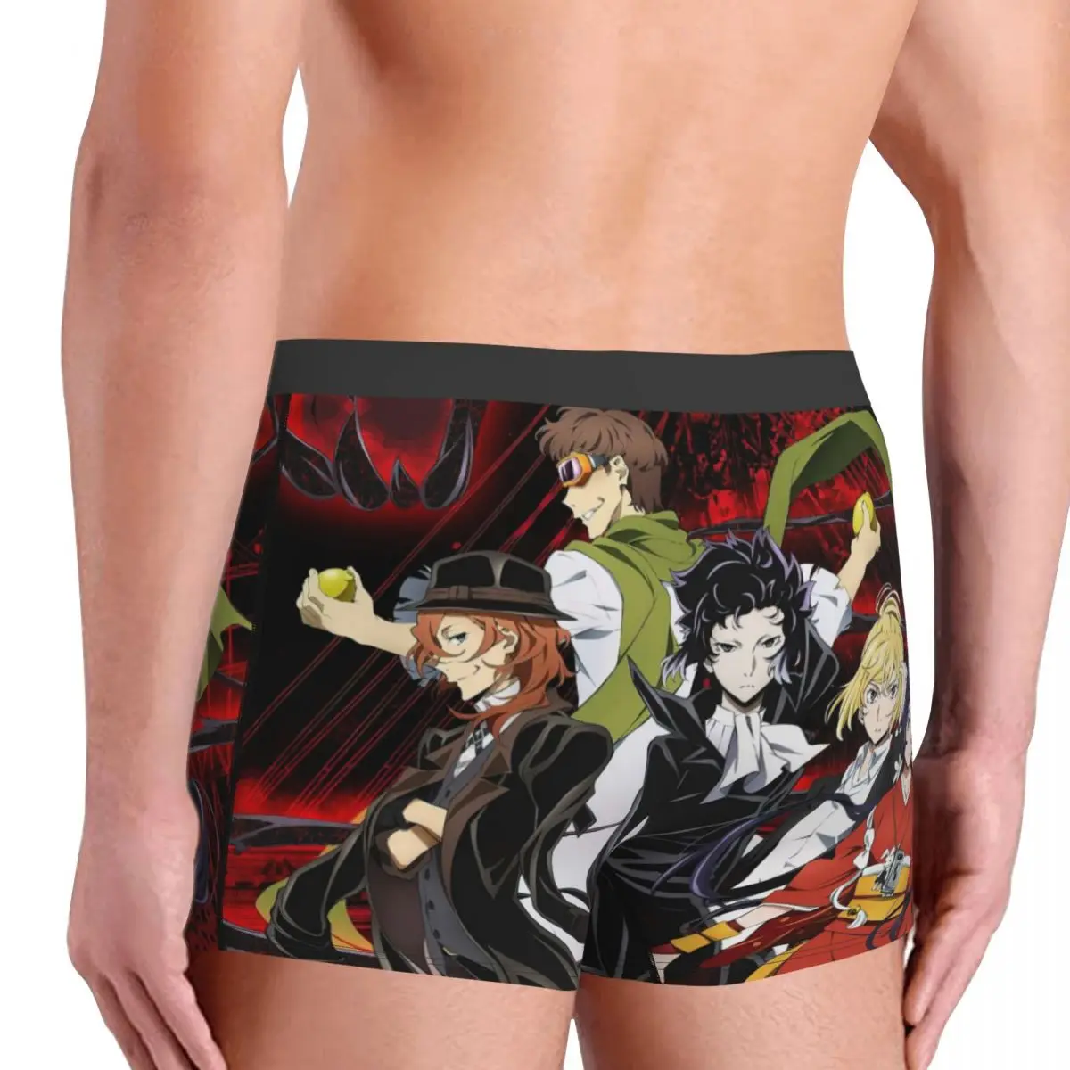 Akutagawa Bungou Stray Dogs Anime Cartoon Underpants Breathbale Panties Male Underwear Print Shorts Boxer Briefs