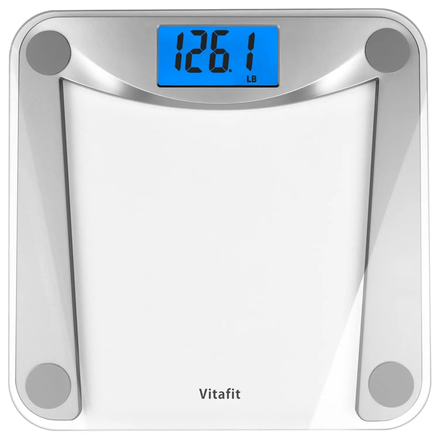 

Digital Bathroom Scale for Body Weight with Large Blue Backlit LCD, 400lb/182lb Capacity, Clear Glass Design
