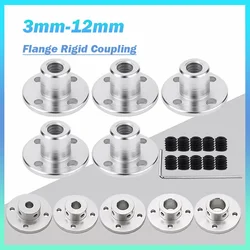 2Pcs 3/3.17/4/5/6/6.35/7/8/10/11/12mm Flange Rigid Shaft Coupling Coupler Collar Clamp Bracket Motor Connector