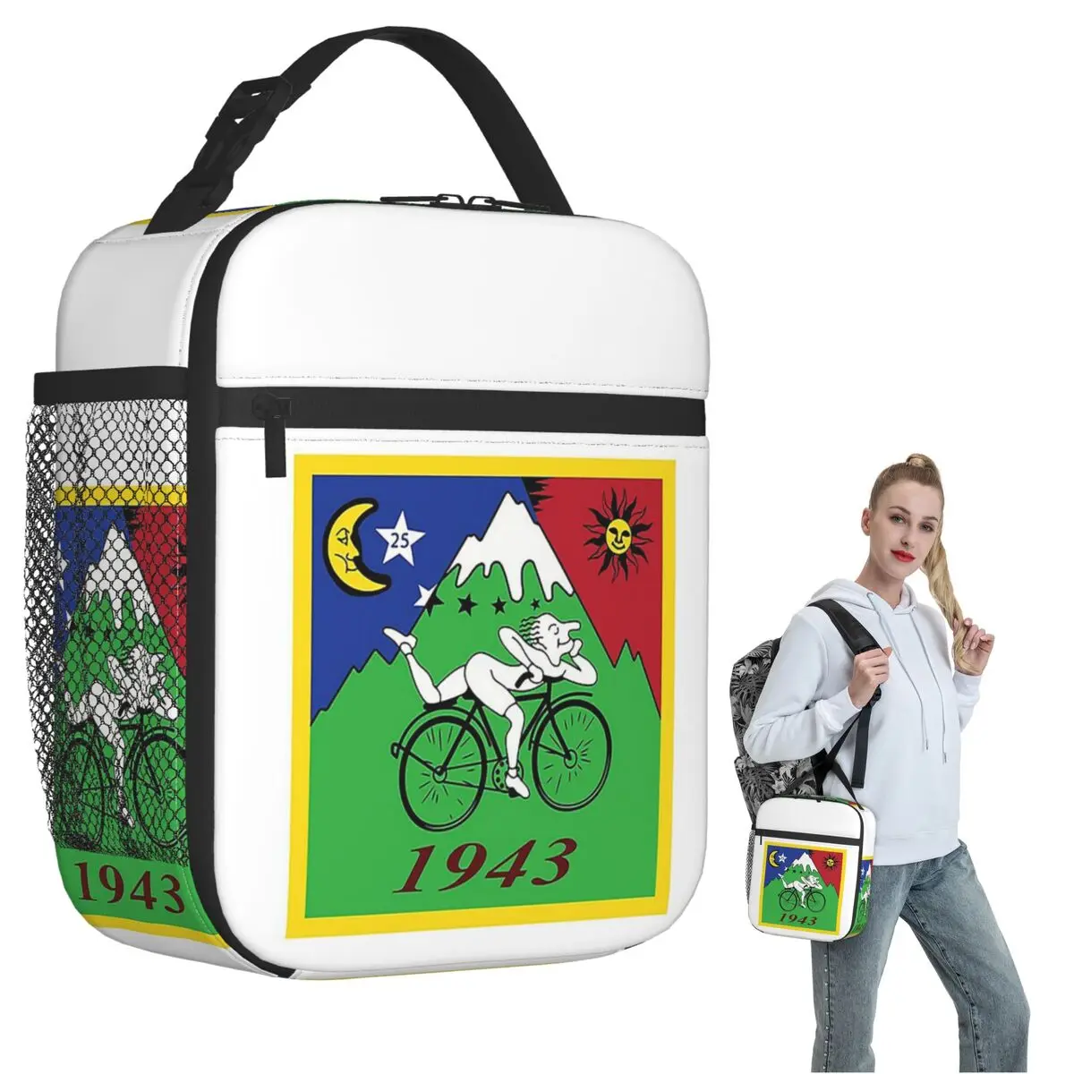 Bicycle Day Albert Hoffman Insulated Lunch Bag for Women Kids Portable Food Boxes Thermal Lunch Box Tote