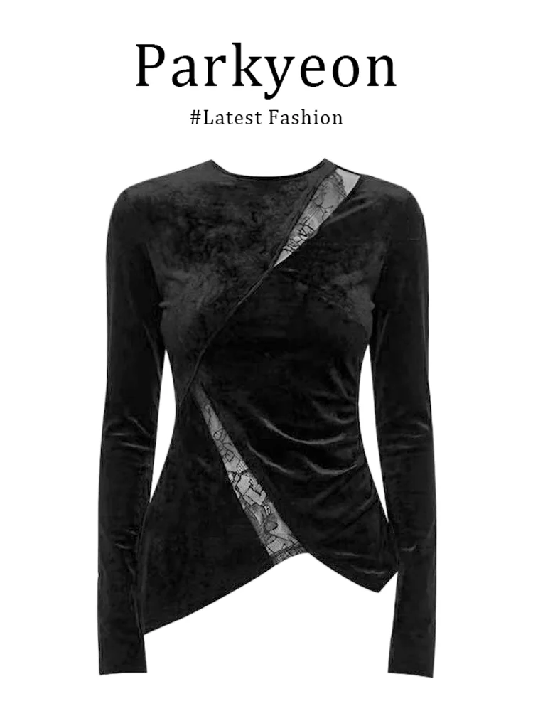 Slimming Effect Lace Print round Neck Half Skirt Set Women's Fashion Ensemble Long Sleeve Warm Casual Style Winter Collection