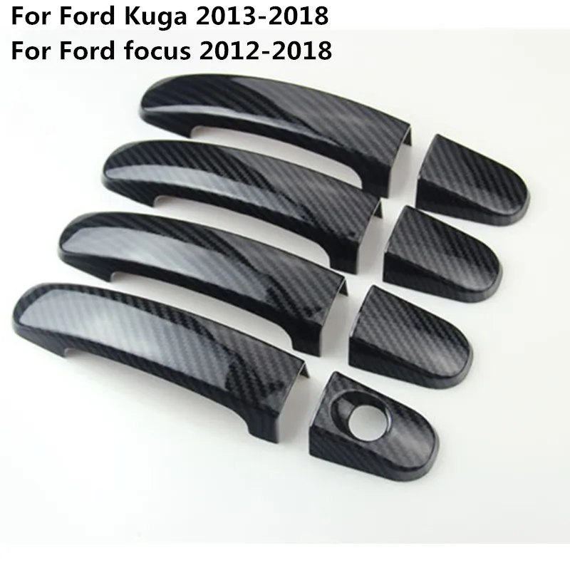 

Для Ford focus 2012-2018 для Ford Kuga 2013-2018 ABS Автомобильная отделка из углеродного волокна, чехлы на дверные ручки, автомобильные аксессуары для автомобиля-S