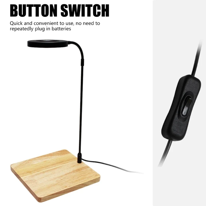 5 واط LED ضوء النبات مع قاعدة خشبية لخزانات الأسماك ومرابي الحيوانات الدورية شاشة ليد بطيف كامل الإضاءة USB تعمل مصباح #3