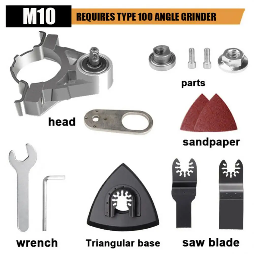 Herramientas Eléctricas multifuncionales, amoladora angular M10, accesorios modificados, renovador de batería, cortador múltiple, 1/2 piezas