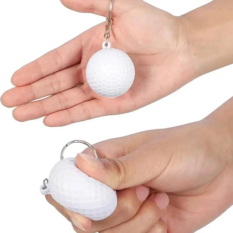 Pelota antiestrés para apretar, suave de pelota de esponja de espuma PU para aliviar el estrés, llavero para fútbol, baloncesto y fútbol, 1 piezas