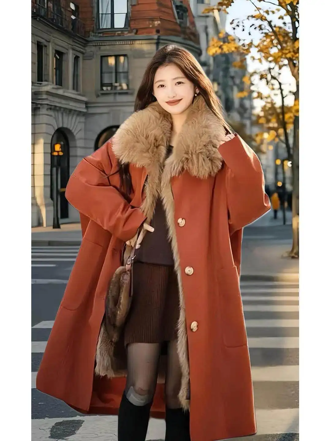 

New Year Long down Jaet Women's Winter plus Size Fce Lined Cotton Coat Ele Personali Outerwear Commute Sle