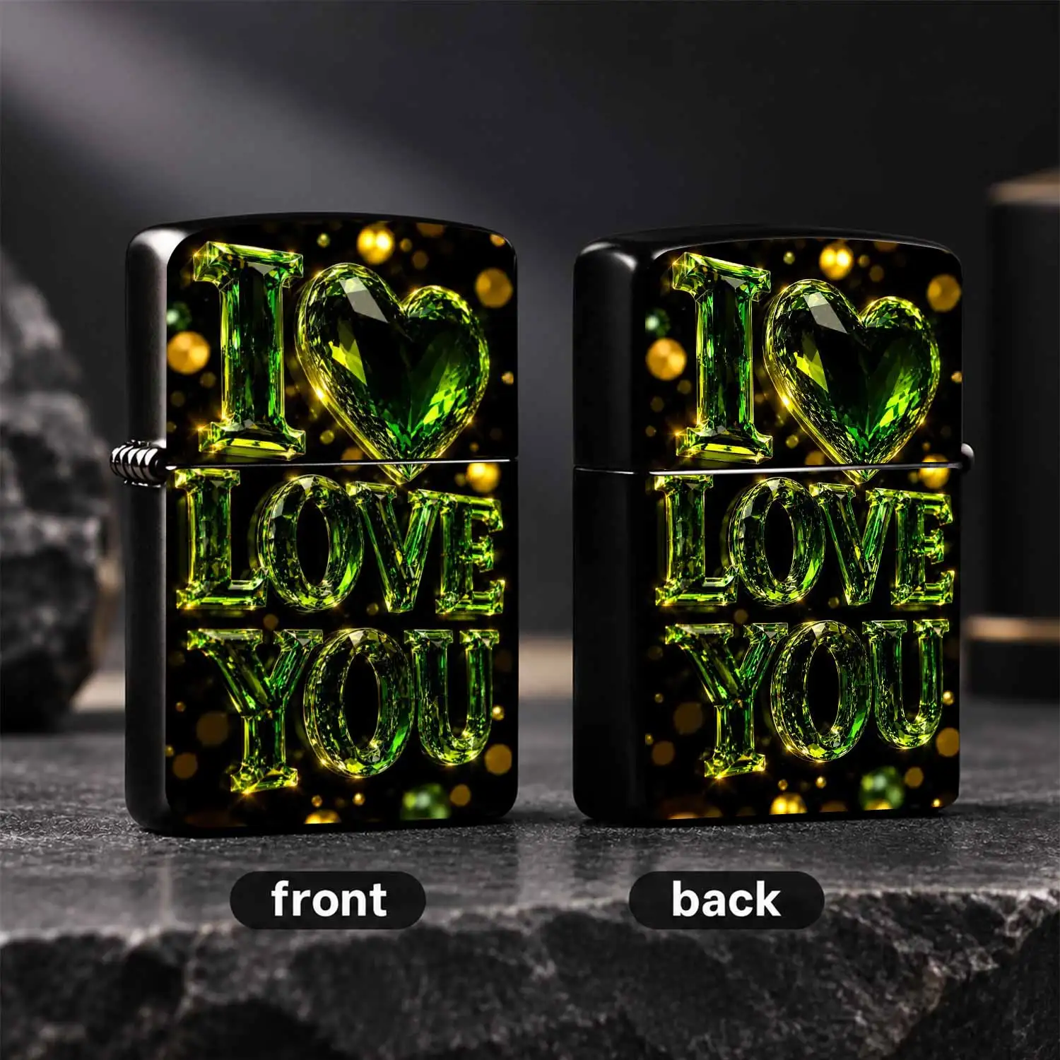 Creative Green I Love You Themed Portable Lighter, Sparkling Decor With Ambience, Perfect For Holiday Confession Gifting, Daily Scenarios, Exquisite Practical Souvenir For Loved Ones, Stylish Keepsake With Exclusive Ritual Sense A Humorous